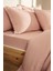 Sofia Çift Kişilik Lastikli Fitted Çarşaf Müslin Nevresim Takımı Pudra 2