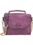 Isme Özel Çıtçıtlı Zincirli Küçük Boy El Omuz Çantası - %100 Deri - AC03001 - Mor 3