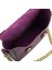 Isme Özel Çıtçıtlı Zincirli Küçük Boy El Omuz Çantası - %100 Deri - AC03001 - Mor 5