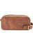 Isme Özel Dopp Kit Kişisel Bakım ve Seyahat Çantası - %100 Rainbow Deri - AC14004 - Kahverengi 3