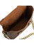 Isme Özel Çıtçıtlı Zincirli Küçük Boy El Omuz Çantası - %100 Deri - AC03001 - Kahverengi 5
