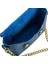 Isme Özel Çıtçıtlı Zincirli Küçük Boy El Omuz Çantası - %100 Deri - AC03001 - Saks Mavisi 5