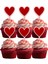 6 Adet I Love You Temalı Cupcake Süsü (Seni Seviyorum) - Kaliteli Malzeme 3