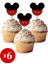 6 Adet Mickey Mouse Temalı Cupcake Süsü (Doğum Günü) - Kaliteli Malzeme 1
