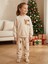 Unisex Çocuk Pamuklu Krem Yılbaşı Figürlü Eşofman Takımı – Rahat Kesim 3