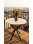 70 cm Siyah Metal Ayak 2-3 Kişilik Yuvarlak Masa Mutfak Masası Balkon Masası Kafe Masası Ofis Masası 6
