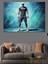 Mavi Işıklı Fonda Erkek Tenisçi Figürü Dekoratif Kanvas - Mdf Ahşap Tablo 1