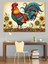 Ayçiçeği Tarlasında Horoz Illüstrasyonu Dekoratif Kanvas - Mdf Ahşap Tablo 4
