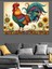 Ayçiçeği Tarlasında Horoz Illüstrasyonu Dekoratif Kanvas - Mdf Ahşap Tablo 5