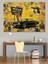 Vintage Graffiti Duvarı Fonlu Siyah Araba ve "western Motel" Tabelası Dekoratif Kanvas - Mdf Ahşap Tablo 3
