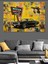 Vintage Graffiti Duvarı Fonlu Siyah Araba ve "western Motel" Tabelası Dekoratif Kanvas - Mdf Ahşap Tablo 4