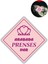 Araba Camı Için Uyarı Stickerı - &quot;arabada Prenses Var&quot; - 10X10 cm Folyo Baskı Etiket 1