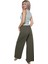 Kadın Kalın Askılı Body Bol Paça Pantolon 2`li Takım Su Yeşili 3