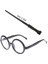 Harry Potter Asası 30 cm ve Siyah Çerçeveli Harry Potter Gözlüğü Seti 1
