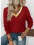 Cottonlab Kadın Uzun Kollu V Parlak Yaka Detaylı Viskon Bluz 1