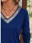 Cottonlab Kadın Uzun Kollu V Payet Yakalı Viskon Bluz 2