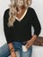 Cottonlab Kadın Uzun Kollu V Parlak Yaka Detaylı Viskon Bluz 3