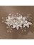 Gelin Başlığı El Yapımı Inci Saç Tarağı Tarak Estetik Yapay Elmas Çiçekler ve Yapraklar Saç Bandı Düğün Fotoğraf Plakası Saç Başlığı (Yurt Dışından) 1