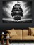 Eski Siyah Korsan Gemisi Koyu Fon Dekoratif Kanvas - Mdf Ahşap Tablo 4