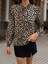Cottonlab Kadın Uzun Kollu Yakadan Bağcıklı Leopar Desenli Süprem Bluz 2
