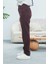 Bordo Yüksek Belli Dar Paça Pantolon Kadın Denim Kumaş Özellikli Şık Tasarım 7
