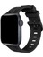 MYT09 Apple Watch 38MM KR408 Çizgili Silikon Kordon - Siyah 1