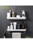 Siyah Beyaz Duvara Yapışkanlı (İkili) Banyo ve Mutfak Düzenleme Rafı Seti Kolay Kurulum 5