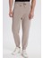 Unisex Relax Fit Rahat Kesim Şardonlu 3 Cepli Lastikli Jogger Paça Bej Eşofman Altı 1