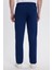 Erkek Slim Fit Dar Kesim Beli Bağcıklı 3 Cepli Geniş Paça Lacivert Eşofman Altı 7