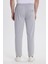 Erkek Slim Fit Dar Kesim Beli Bağcıklı 3 Cepli Geniş Paça Gri Eşofman Altı 7