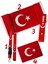 Türk Bayrak'lı Oto Torpido Üstü Peluş Halı / Torpido Üstü Kaydırmaz Ped / Oto Ayna Askısı / Çeki Ipi 1