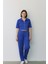 Kadın Fermuarlı Crop Üst & Beli Lastikli Pensli Rahat Kesim Ikili Takım - Mavi 5