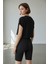 Siyah Kadın Ikili Takım – Basic Crop Üst ve Bisiklet Şort, Spor & Günlük Şık Stil - Siyah 6