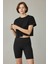 Siyah Kadın Ikili Takım – Basic Crop Üst ve Bisiklet Şort, Spor & Günlük Şık Stil - Siyah 3