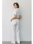 Kadın Fermuarlı Crop Üst & Beli Lastikli Pensli Rahat Kesim Ikili Takım - Beyaz 3