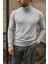 Erkek Premium Boğazlı Gri Triko Kazak 2