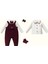 Erkek Bebek Kışlık Lüks Kutulu Hediye Seti Biyeli Gömlek, Kadife Askılı Pantolon 4'lü Takım 617997 1