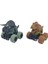 Sürtmeli Dinazor Arabalar 2'li - 12 cm - Triceratops & Stegosaurus (Lisinya) 1