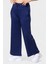 Trend Geniş Paça Şeritli Beli Bağcıklı Rahat Kesim Eşofman Altı - Lacivert 3