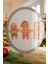 Cam Kesme Tahtası ve Sunumluk Yuvarlak Gingerbread Yeniyıl Kurabiye Desenli 30 x 30 cm 2