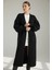Kadın Siyah Balon Kol Uzun Hırka - Siyah 2