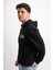 Oversize Geniş Kalıp Baskılı Kapüşonlu Erkek Sweatshirt 1