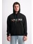 Oversize Geniş Kalıp Baskılı Kapüşonlu Erkek Sweatshirt 3