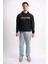 Oversize Geniş Kalıp Baskılı Kapüşonlu Erkek Sweatshirt 4
