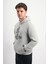 Oversize Geniş Kalıp Baskılı Kapüşonlu Erkek Sweatshirt 2