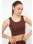 Askılı Body Crop Top Üst - Kahverengi 2