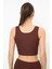 Askılı Body Crop Top Üst - Kahverengi 4