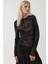 Kadın Uzun Kollu Asimetrik Bluz Siyah 1