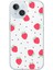 Iphone 13-Iphone 14 Uyumlu Desenli Şeffaf Silikon Kılıf Çilek 3