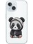 Iphone 13-Iphone 14 Uyumlu Desenli Şeffaf Silikon Kılıf Panda2 5